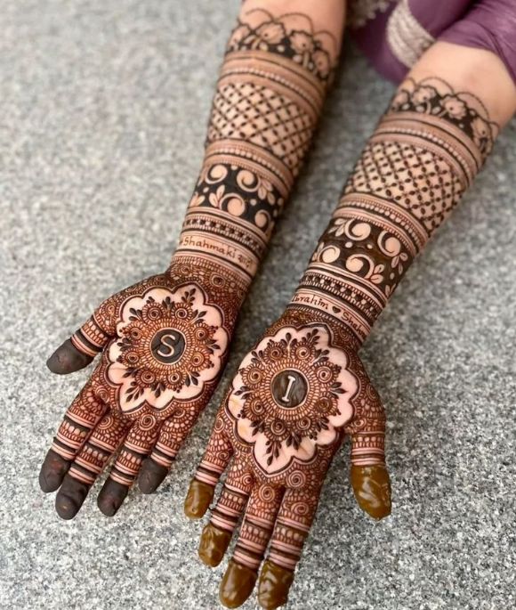front full hand mehndi design