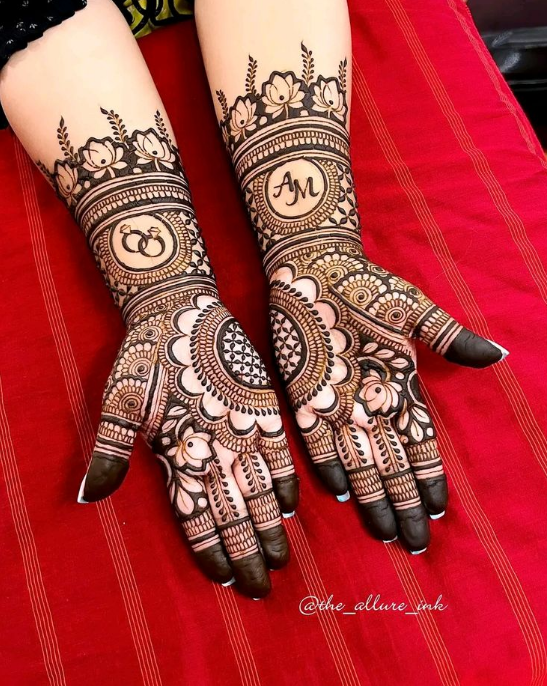 front full hand mehndi design