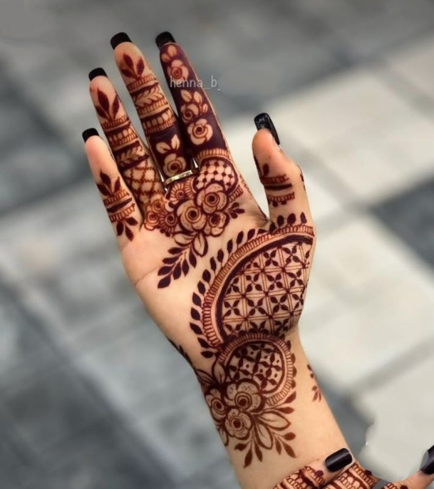 front full hand mehndi design