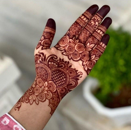 front full hand mehndi design