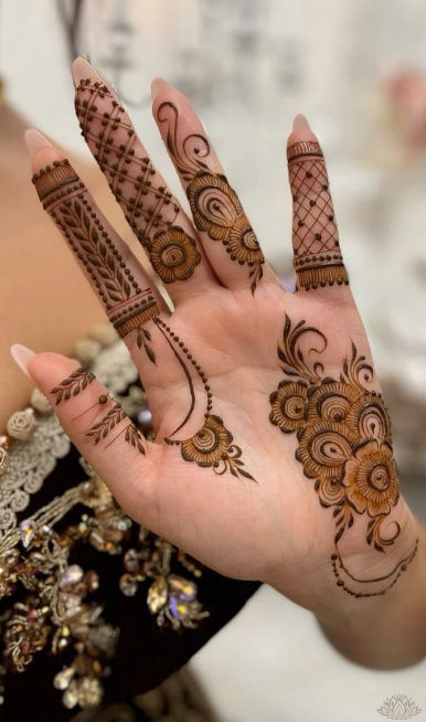 front full hand mehndi design