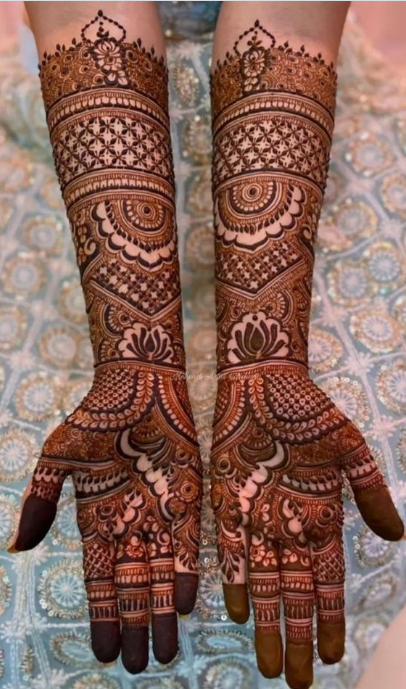 front full hand mehndi design