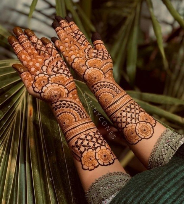 front full hand mehndi design