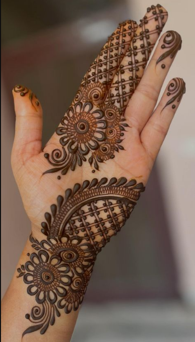 front full hand mehndi design