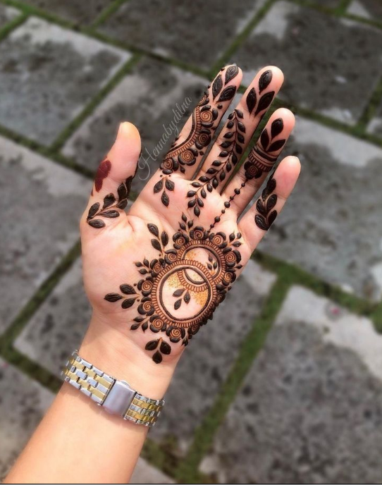 front full hand mehndi design