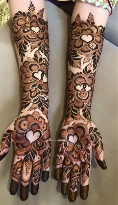 front full hand mehndi design