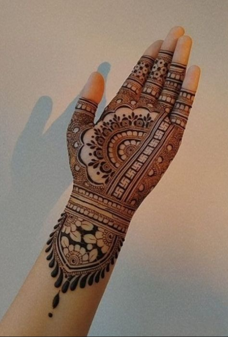 front full hand mehndi design