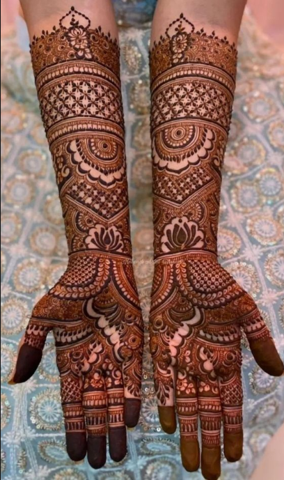front full hand mehndi design